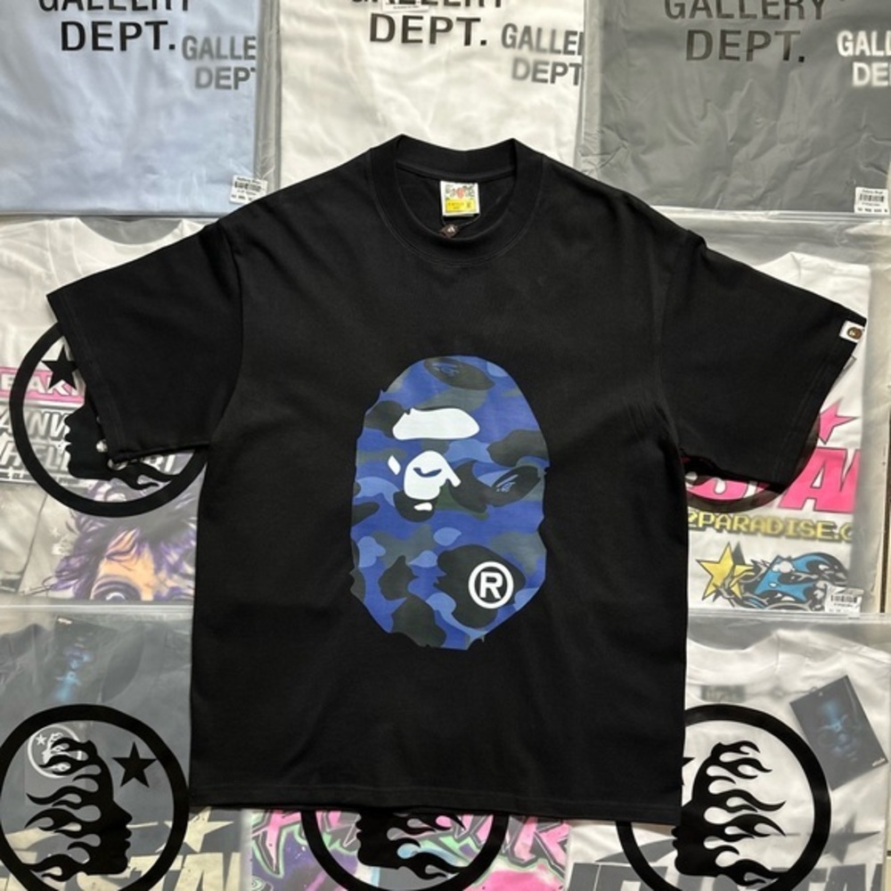BAPE Blue Camo Big Ape Head Tee ‘Black’